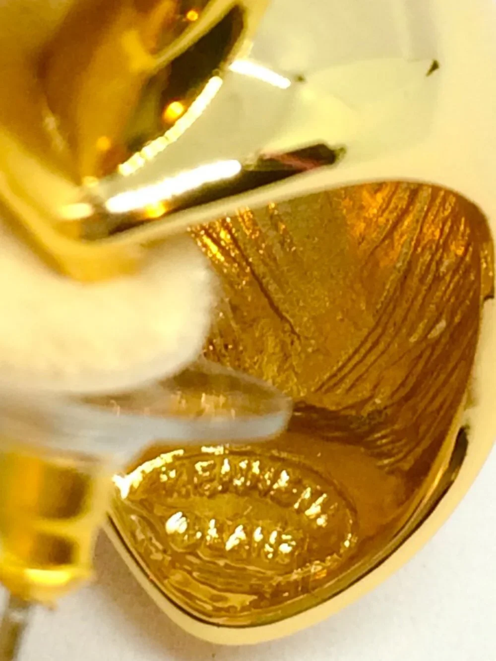 KENNETH JAY LANE EARRINGS Gold Tone Dome J Hoop Couture Collection - Picture 6 of 8